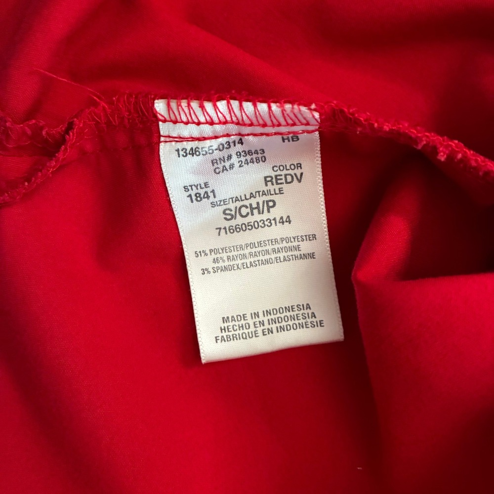 Women's Red Cherokee Scrub Pants Style 1841 - Matching top available Size XS - Picture 14 of 14